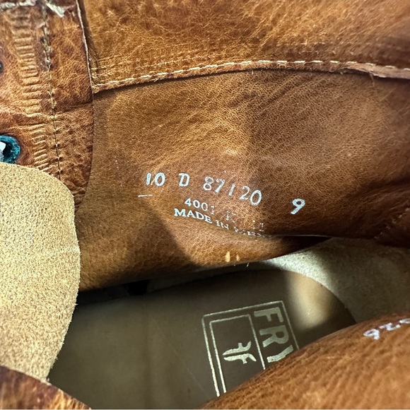 Frye Wallace brown suede lace up boot leather distressed - Picture 3 of 15